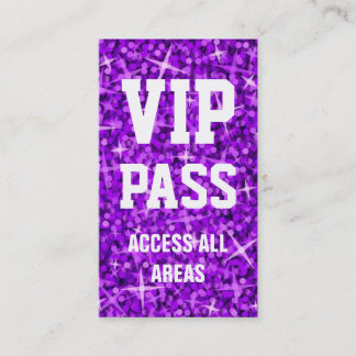 Glitz Purple 'VIP PASS' business card