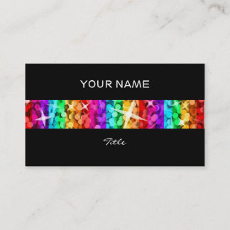 Glitz Rainbow Stripe business card black back