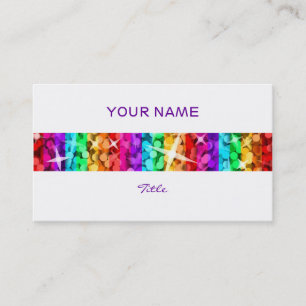 Glitz Rainbow Stripe business card white back