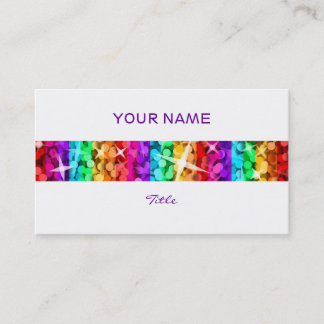Glitz Rainbow Stripe business card white back