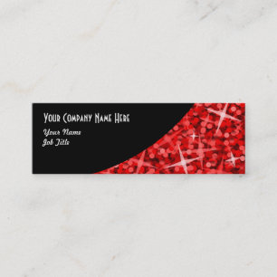 Glitz Red Black Curve business card skinny