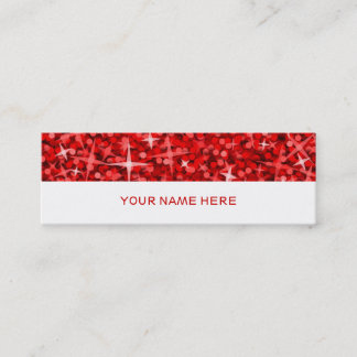 Glitz Red business card skinny white