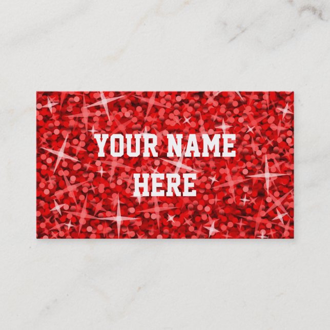 Glitz Red business card template (Front)