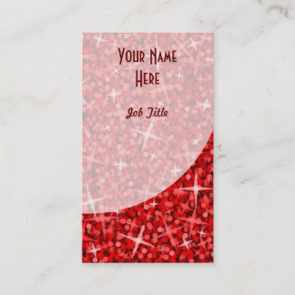 Glitz Red Curve business card portrait