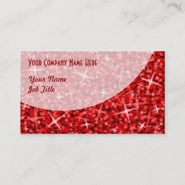 Glitz Red Curve business card template (Front)