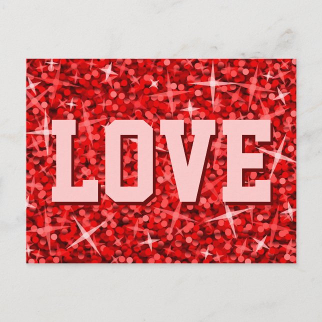 Glitz Red 'LOVE' postcard (Front)