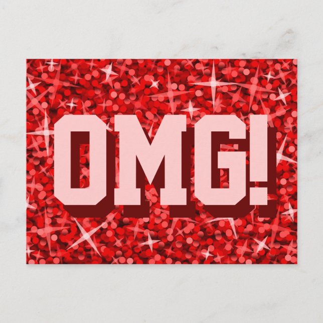 Glitz Red 'OMG!' postcard (Front)