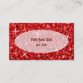 Glitz Red Oval business card template