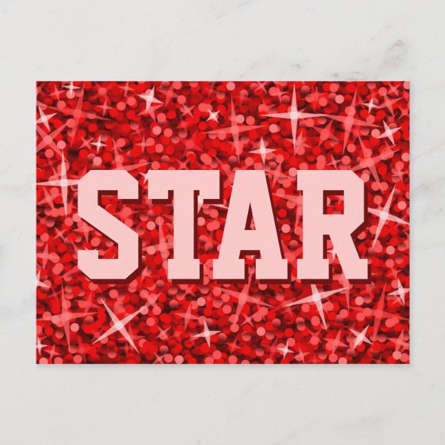 Glitz Red 'STAR' postcard (Front)