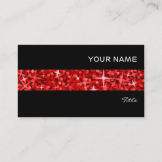 Glitz Red stripe business card black