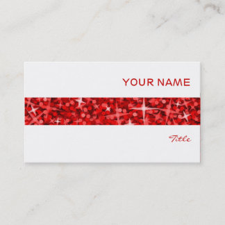 Glitz Red stripe business card white