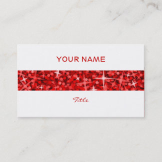 Glitz Red stripe business card white back