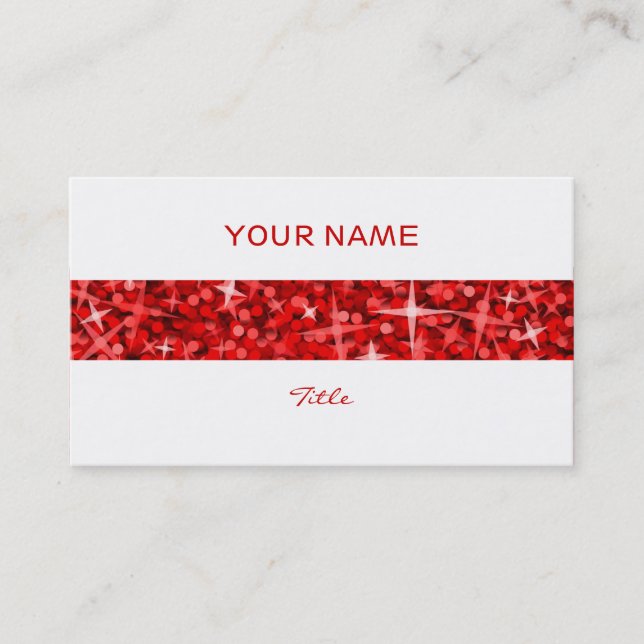 Glitz Red stripe business card white back (Front)