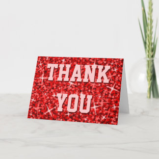 Glitz Red 'Thank You' greetings card