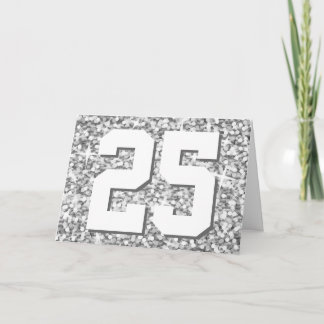 Glitz "Silver" '25' 'Happy Anniversary' card