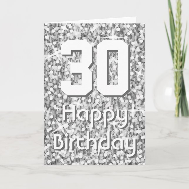 Glitz "Silver" 'Age' 'Happy Birthday' card (Front)