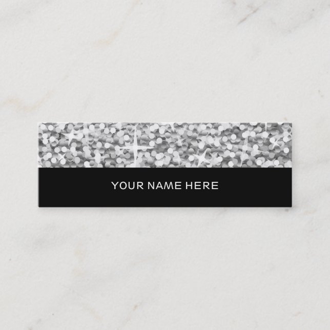 Glitz "Silver" business card skinny black (Front)