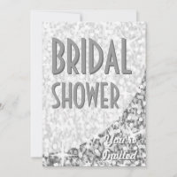 Glitz "Silver" curve 'Bridal Shower' invitation