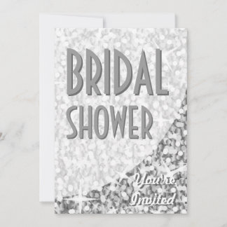 Glitz "Silver" curve 'Bridal Shower' invitation