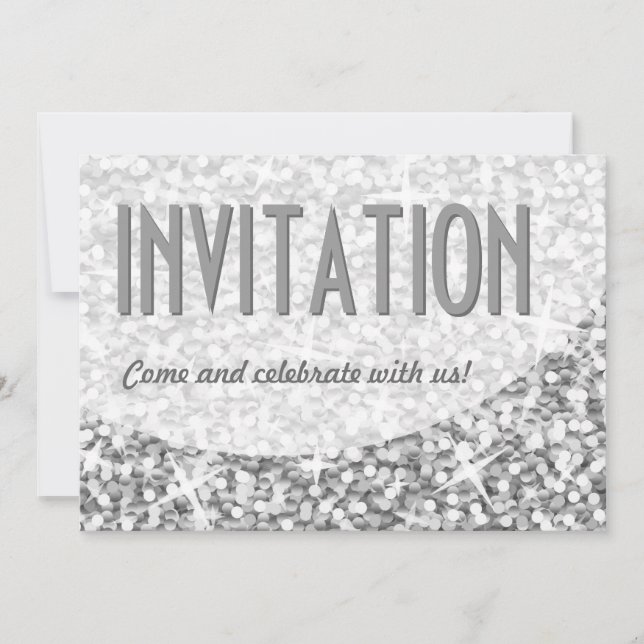Glitz "Silver" curve 'Invitation' invitation (Front)