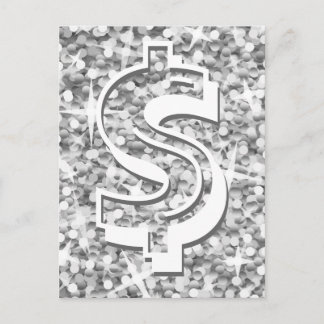 Glitz "Silver" dollar '$' postcard