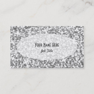 Glitz "Silver" Oval business card template