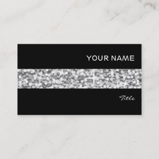 Glitz "Silver" stripe business card black