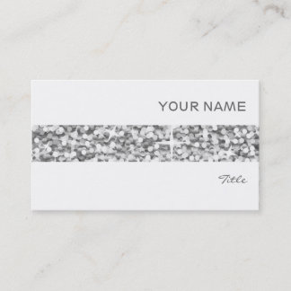 Glitz "Silver" stripe business card white