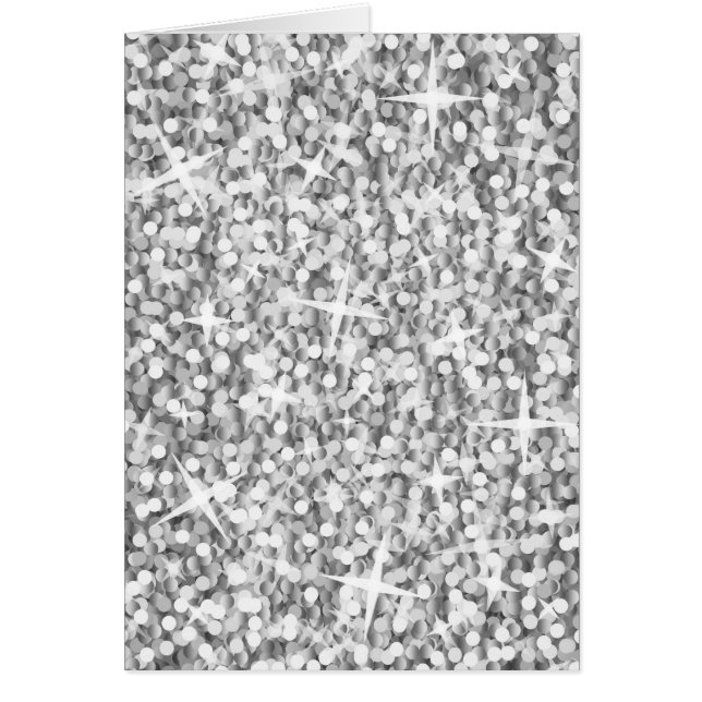 Glitz Silver 'Your Text' card inside text vertical (Front)