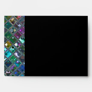 Glitz Tiles 2 Multicoloured A7 side stripe black Envelopes