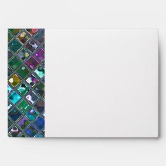 Glitz Tiles 2 Multicoloured A7 side stripe white Envelope