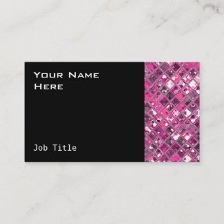 Glitz Tiles Hot Pink 1 business card black side