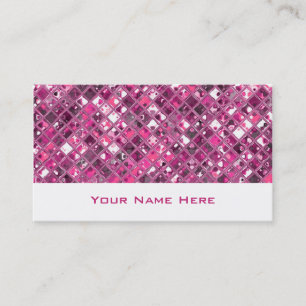 Glitz Tiles Hot Pink 1 business card white
