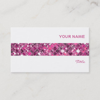 Glitz Tiles Hot Pink 1 tile stripe white Business Card
