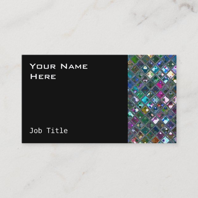 Glitz Tiles Multicoloured 2 black side Business Card (Front)