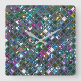 Glitz Tiles Multicoloured 2 print clock square