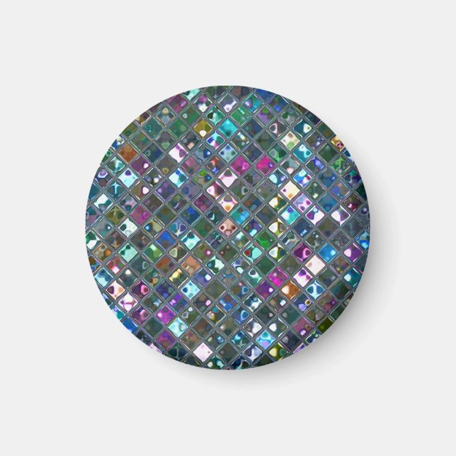 Glitz Tiles Multicoloured 2 print magnet round (Front)