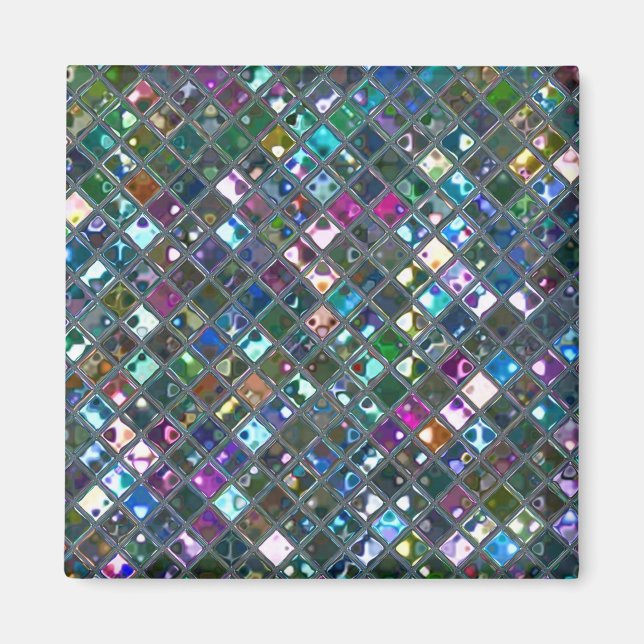 Glitz Tiles Multicoloured 2 print magnet square (Front)