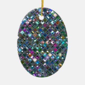 Glitz Tiles Multicoloured 2 print ornament oval