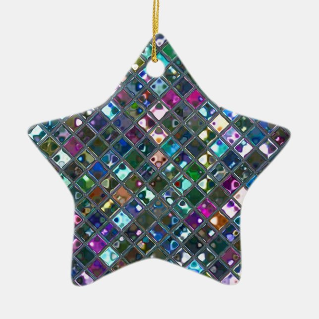 Glitz Tiles Multicoloured 2 print ornament star (Front)
