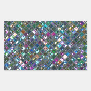 Glitz Tiles Multicoloured 2 print rectangle Rectangular Sticker