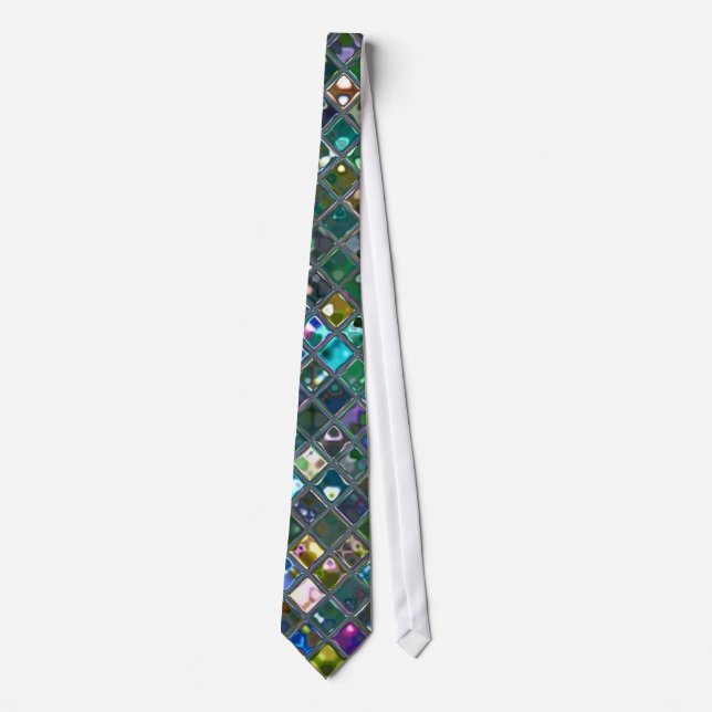 Glitz Tiles Multicoloured 2 print tie (Front)