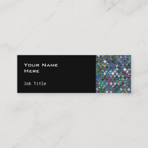 Glitz Tiles Multicoloured 2 side skinny black Mini Business Card