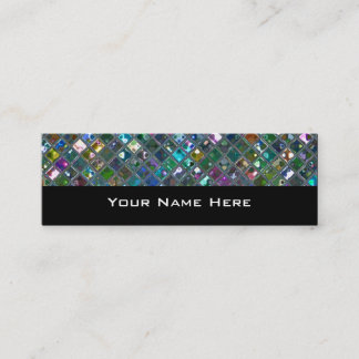 Glitz Tiles Multicoloured 2 skinny black Mini Business Card