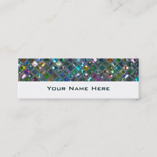 Glitz Tiles Multicoloured 2 skinny white Mini Business Card