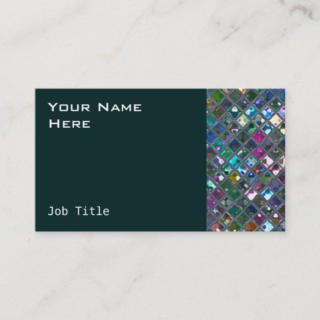 Glitz Tiles Multicoloured 2 teal side Business Card (Front)