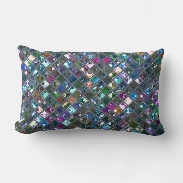 Glitz Tiles Multicoloured 2 throw pillow lumbar (Front)