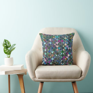 Glitz Tiles Multicoloured 2 throw pillow square