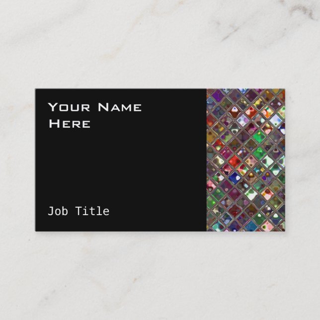Glitz Tiles Multicoloured business card black side (Front)