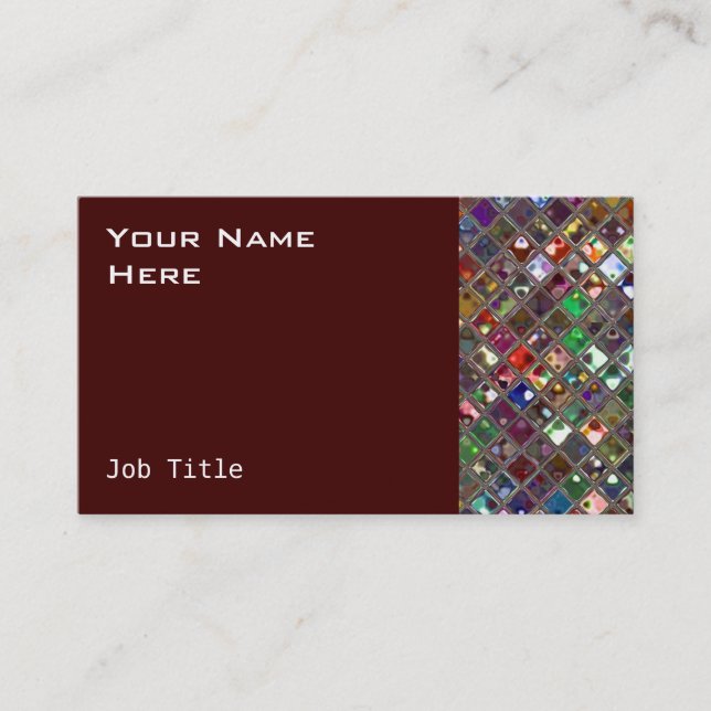 Glitz Tiles Multicoloured business card wine side (Front)